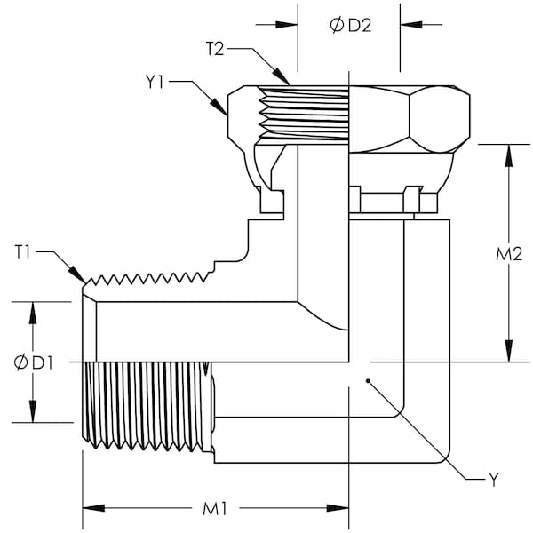 World Wide Fittings Male Pipe To Female Pipe Swivel 90 Deg. Stainless Steel 1501X16X16SS - main